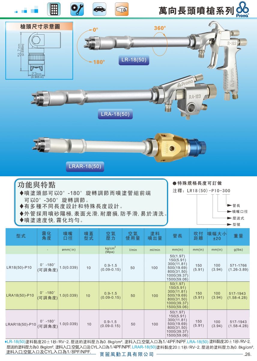 萬向長頭噴槍LR-18(50)